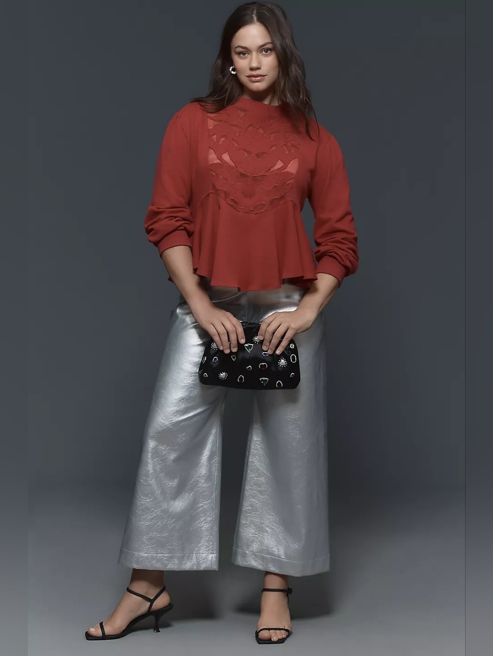 By Anthropologie Cutwork Swing Top